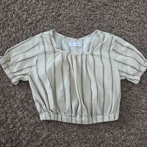 Zara Cream and Black Striped Kids Blouse